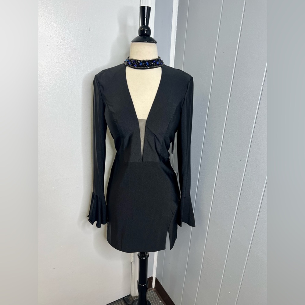 Homecoming dress/ party dress/ sleeve dress/ black party dress